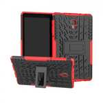 Dual Layer Protection Shockproof Cover Hybrid Rugged Case with Kickstand for Samsung Galaxy Tab A 10.5 [SM-T590/SM-T595] - Red