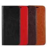 Genuine Leather Wallet Flip Stand Case with Card Slots For Motorola MOTO E5