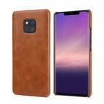 Matte Genuine Leather Back  Case Cover for Huawei Mate 20 Pro - Light Brown