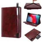 Business Smart Sleep/Wake Stand Leather case For iPad pro 11-inch 2020- Wine Red