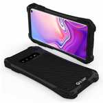 R-JUST Shockproof Aluminum Carbon Case For Samsung Galaxy S10 Lite - Black