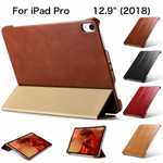 iCarer Genuine Leather Vintage Tri-fold Stand Flip Case for iPad Pro 12.9 inch 2018