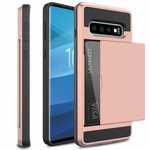 For Samsung Galaxy S10 Plus/S10E/Lite Case Cover With Card Wallet Holder Slot - Rose Gold