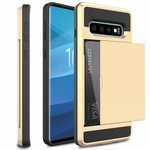 For Samsung Galaxy S10 Plus/S10E/Lite Case Cover With Card Wallet Holder Slot - Gold