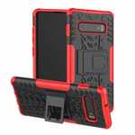 Shockproof Armor TPU Hard Stand Case For Samsung Galaxy S10 - Red