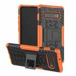 Shockproof Armor TPU Hard Stand Case For Samsung Galaxy S10 - Orange