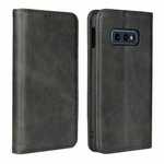 Magnet Adsorption Stand Flip Leather Case for Samsung Galaxy S10e - Black