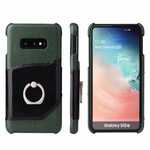 Case For Samsung Galaxy S10e 360° Rotating Ring Holder Stand Genuine Leather Back Cover - Green