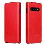 Crazy Horse Grain Vertical Flip Leather Case For Samsung Galaxy S10 - Red