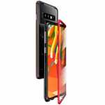 For Samsung Galaxy S10e 360 Protection Magnetic Metal Tempered Glass Case - Black&Red