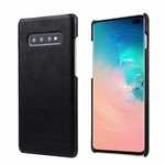 Genuine Leather Matte Back Case Cover for Samsung Galaxy S10 Plus - Black