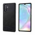 Matte Genuine Leather Back Case Cover for Huawei P30 - Black