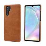 Matte Genuine Leather Back Case Cover for Huawei P30 - Light Brown