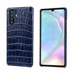For Huawei P30 Crocodile Pattern Genuine Leather Back Case Cover -  Dark Blue
