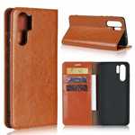 For Huawei P30 Pro Shockproof Flip Card Wallet Leather Case Cover - Brown