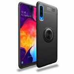 For Samsung Galaxy A50 Shockproof Armor Magnet Ring Holder Stand Case Cover - Black