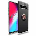For Samsung Galaxy S10 Plus Ring Holder Shockproof Hybrid TPU Armor Case Cover - Black&Rose Gold