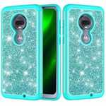 For Motorola Moto G7 / G7 Plus Glitter Bling Shockproof Hybrid Case Cover - Teal