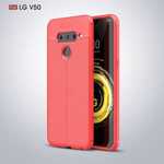 For LG G8 ThinQ Phone Case Leather Rubber Slim Soft Shockproof Skin Cover - Red
