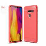For LG G8 ThinQ Shockproof Brushed Soft TPU Case Cover - Red