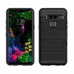 For LG G8 ThinQ Slim Armor Card Slot Wallet Case Cover Black