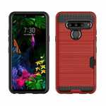 For LG G8 ThinQ Case Shockproof Card Slot Wallet Hard Cover Red