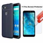 For Google Pixel 3a XL Case With Screen Protector Back Shock-Absorption Bumper Cover Navy