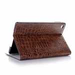 Leather Case for iPad Mini 5 Crocodile Skin Smart Cover - Brown