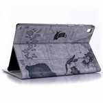 Best Case For Samsung A7 10.4 T500 Tablet World Map Flip Leather Cover Grey