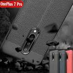 For OnePlus 7 Pro Case Slim Shockproof Leather Silicone Soft Cover