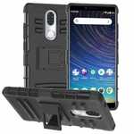 For Coolpad Legacy Case Rugged Armor Hybrid Shockproof Kickstand Phone Cover - Black