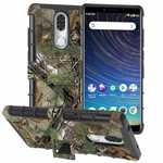 For Coolpad Legacy Case Rugged Armor Hybrid Shockproof Kickstand Phone Cover - Wood