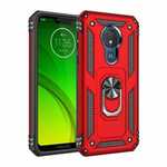 For Motorola Moto G7 Power Case Ring Holder Magnetic Stand Phone Cover Red
