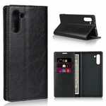 For Samsung Galaxy Note 10 Crazy Horse Genuine Leather Case - Black