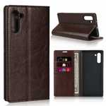 For Samsung Galaxy Note 10 Crazy Horse Genuine Leather Case - Dark Brown