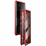 For Samsung Galaxy Note 10 Pro Magnetic Adsorption Aluminum Tempered Glass Front+Back Full Case - Red