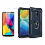For LG Stylo 5 / 5 Plus Phone Case Shockproof Hybrid Cover With Screen Protector - Navy Blue
