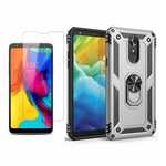 For LG Stylo 5 / 5 Plus Phone Case Shockproof Hybrid Cover With Screen Protector - Silver