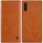 For Samsung Galaxy Note 10 Genuine Nillkin Qin Leather Card Slot Flip Case Cover - Brown