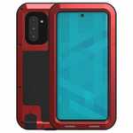 For Samsung Galaxy Note 10 LOVE MEI Aluminum Metal Shockproof Armor Case - Red