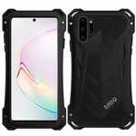 For Samsung Note 10 Plus Shockproof Metal Bumper Silicone Hybrid Rugged Armor Case - Black