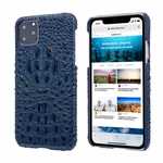 Cowhide Genuine 3D Crocodile Leather Phone Case Cover for iPhone 11 Pro - Dark Blue