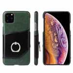 For iPhone 11 Pro Max Genuine Leather Wallet Case Ring Magnetic Cover - Green