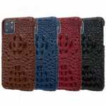 For iPhone 11 12 Pro Max Luxury 3D Crocodile Genuine Leather Cover Matte Back Case
