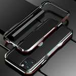 For iphone 11 Pro Max Metal Bumper Aluminum Hard Case Cover - Black&Red