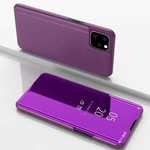 For iPhone 11 Pro Max Mirror Smart Case Clear View Stand Flip Cover - Purple