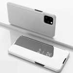 For iPhone 11 Pro Max Mirror Smart Case Clear View Stand Flip Cover - Silver