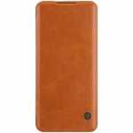 For OnePlus 7T Pro Nillkin Qin Leather Card Slot Flip Case Cover - Brown