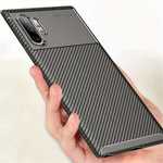 For Samsung Galaxy Note 10 Plus S10 Slim Carbon Fiber Hybrid Soft TPU Case Cover