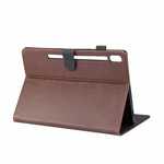 For Samsung Galaxy Tab S6 10.5 2019 T860 T865 Crazy Horse Grain Stand Flip Leather Case  - Dark Brown